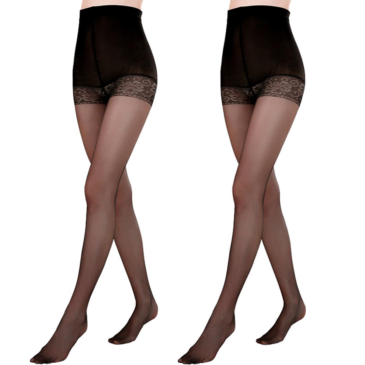 PALAY 2Pack Women's Sheer Tights with Reinforced Toes, Slimming Control Shaping Nylon Ladies Clear Pantyhose for Flawless Definition and Confidence PALAY 2Pack Women's Sheer Tights with Reinforced Toes, Slimming Control Shaping Nylon Ladies Clear Pantyhose for Flawless Definition and Confidence